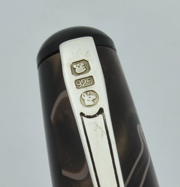 Curtis Australia Fountain Pen Ornate Art Nouveau Sterling, Brown